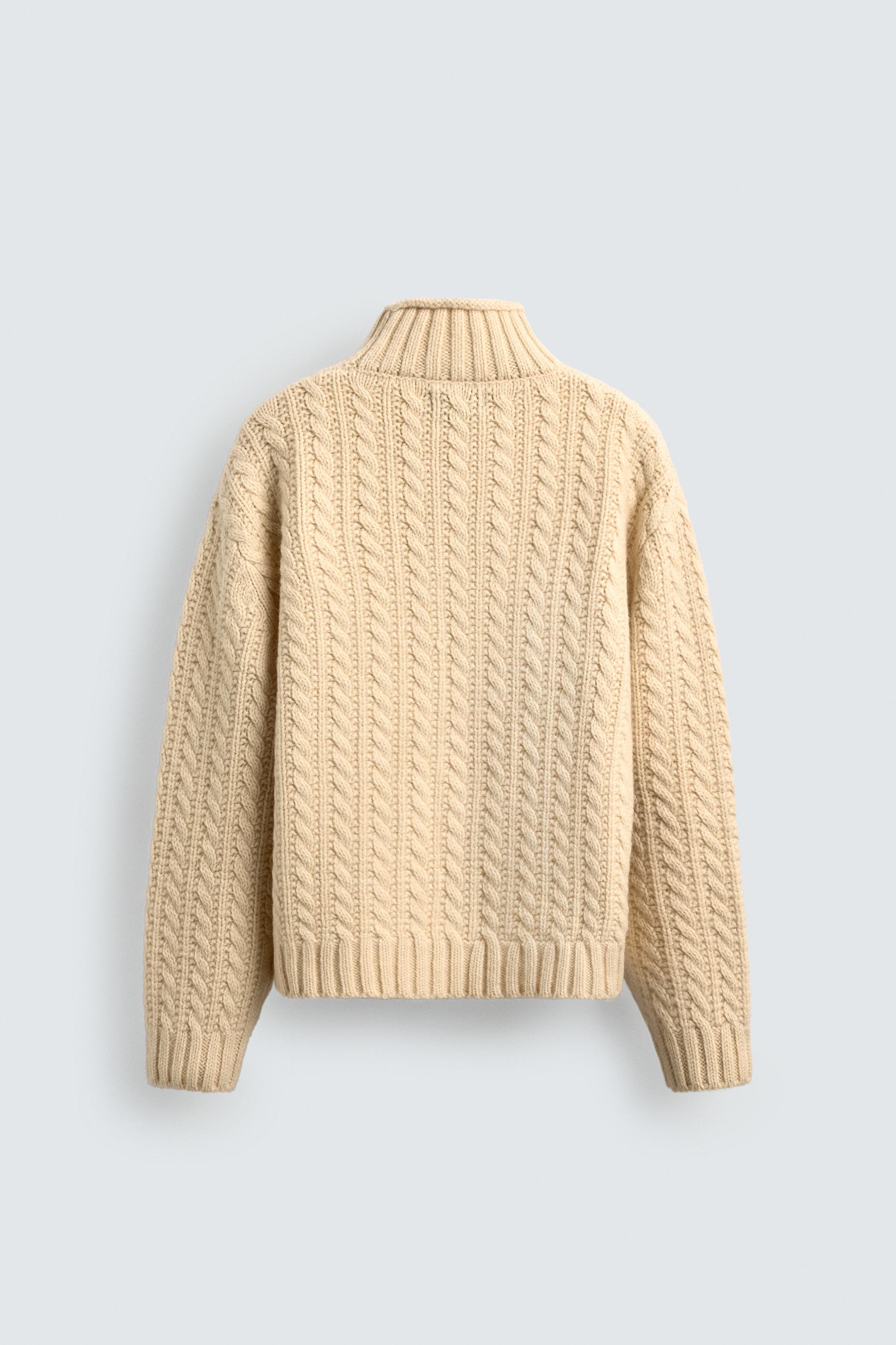 WOOL CABLE KNIT JUMPER AARON LEVINE X ZARA